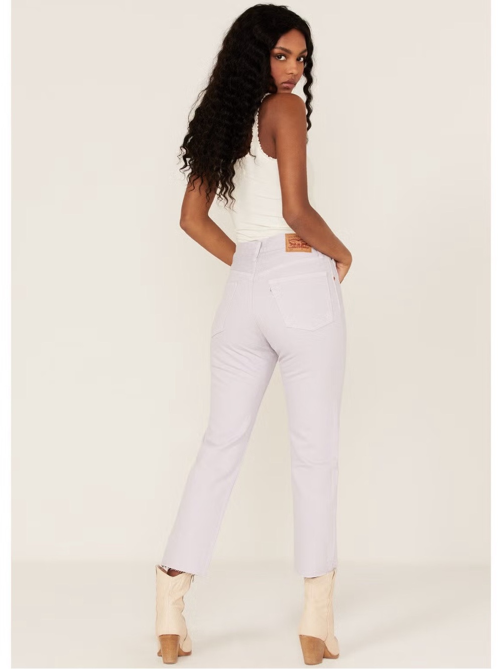 Levi’s Women’s 501 High Rise Straight cropped Jeans.
